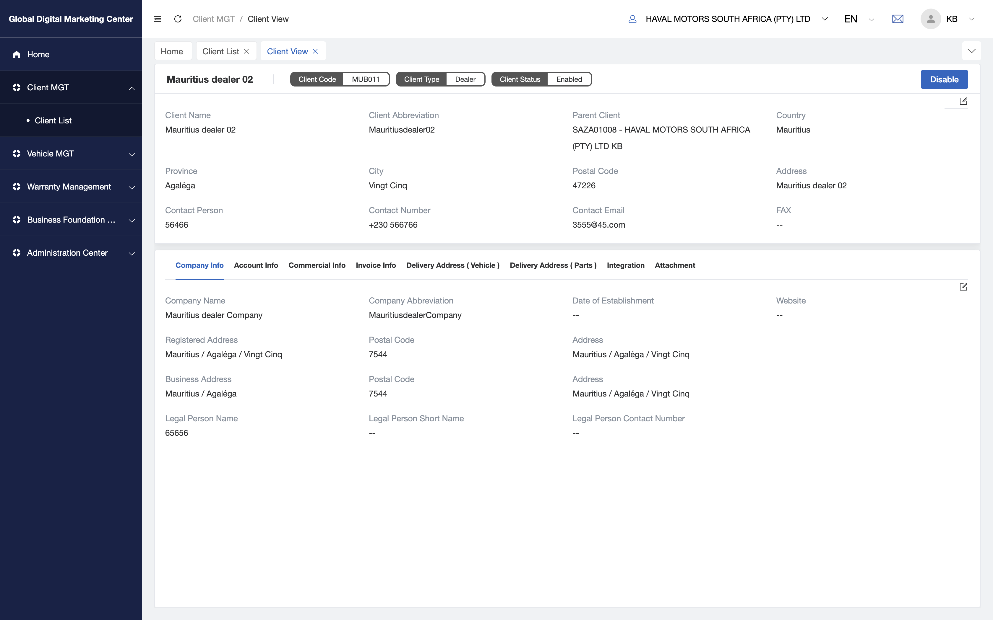 Client List
